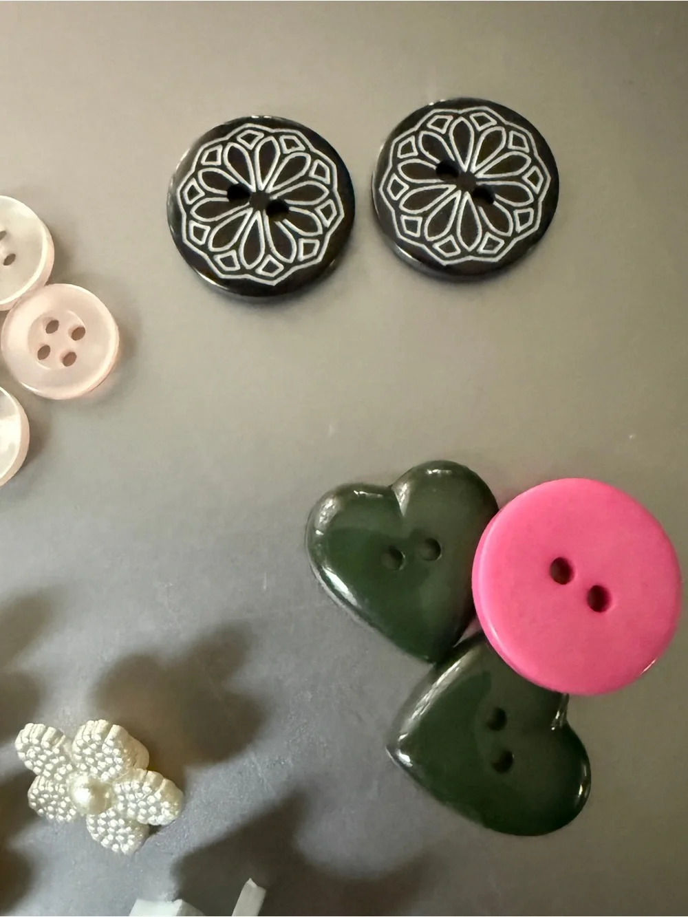 Vintage Craft Button Charms Lot Beads Findings Destash